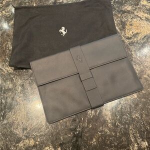 Ferrari Black Leather Men's Document Case